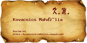 Kovacsics Mahália névjegykártya